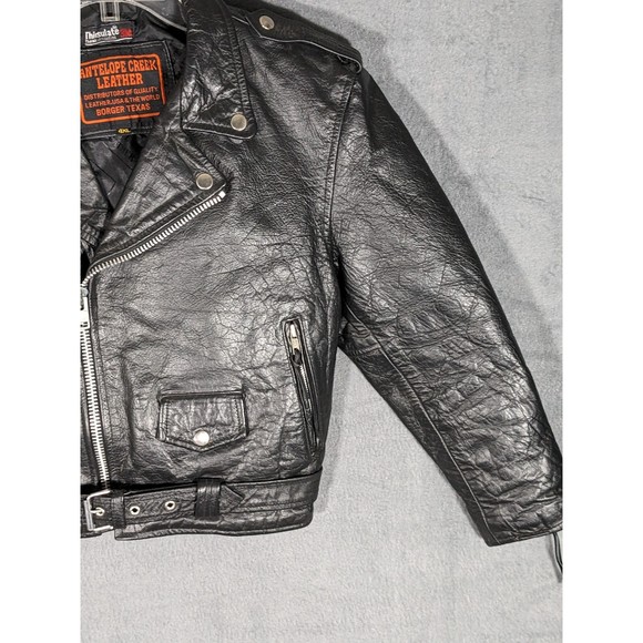 Antler Creek Leather Boys Motorcycle Jacket size 4XL - Picture 8 of 12